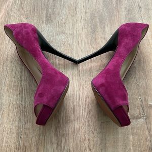 Nine West Magenta Peep Toe Heels